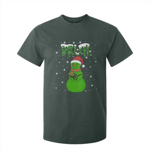 Funny Green Snowman Six Seven Meme T Shirt For Kid Christmas Gift For Gen Z TS12 Dark Forest Green Print Your Wear