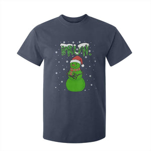 Funny Green Snowman Six Seven Meme T Shirt For Kid Christmas Gift For Gen Z TS12 Navy Print Your Wear