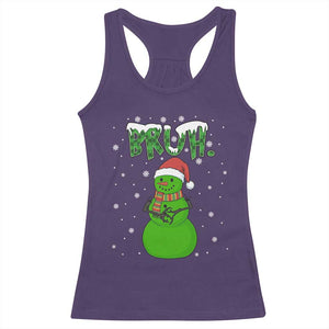 Funny Green Snowman Six Seven Meme Racerback Tank Top Christmas Gift For Gen Z TS12 Purple Print Your Wear