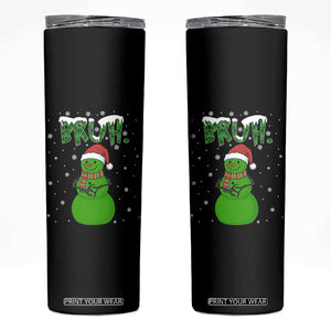 Funny Green Snowman Six Seven Meme Skinny Tumbler Christmas Gift For Gen Z TS12 Black Print Your Wear