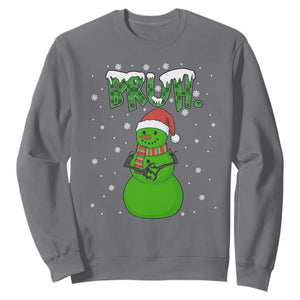 Funny Green Snowman Six Seven Meme Sweatshirt Christmas Gift For Gen Z TS12 Charcoal Print Your Wear