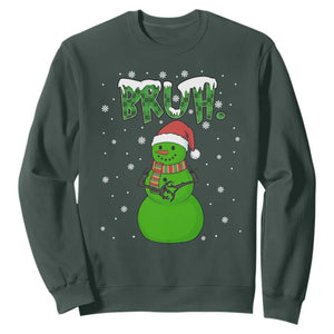 Funny Green Snowman Six Seven Meme Sweatshirt Christmas Gift For Gen Z TS12 Dark Forest Green Print Your Wear