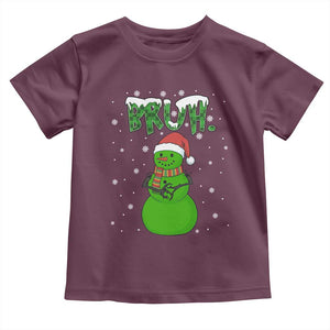 Funny Green Snowman Six Seven Meme Toddler T Shirt Christmas Gift For Gen Z TS12 Maroon Print Your Wear