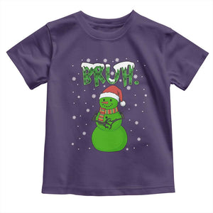 Funny Green Snowman Six Seven Meme Toddler T Shirt Christmas Gift For Gen Z TS12 Purple Print Your Wear
