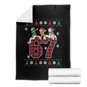 Funny Gen Z Alpha Ugly Xmas Gift Throw Blanket Gingerbread Snowman Elf Dabbing TS12 Black Print Your Wear