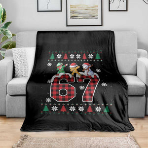 Funny Gen Z Alpha Ugly Xmas Gift Throw Blanket Gingerbread Snowman Elf Dabbing TS12 Print Your Wear