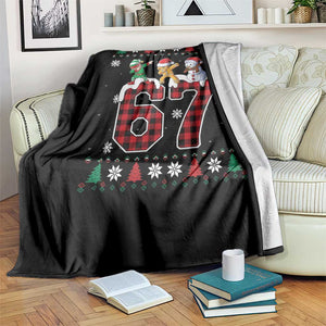 Funny Gen Z Alpha Ugly Xmas Gift Throw Blanket Gingerbread Snowman Elf Dabbing TS12 Print Your Wear