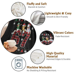 Funny Gen Z Alpha Ugly Xmas Gift Throw Blanket Gingerbread Snowman Elf Dabbing TS12 Print Your Wear