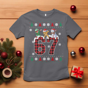 Funny Gen Z Alpha Ugly Xmas Gift T Shirt Gingerbread Snowman Elf Dabbing TS12 Charcoal Print Your Wear