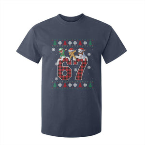 Funny Gen Z Alpha Ugly Xmas Gift T Shirt For Kid Gingerbread Snowman Elf Dabbing TS12 Navy Print Your Wear