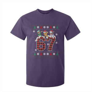 Funny Gen Z Alpha Ugly Xmas Gift T Shirt For Kid Gingerbread Snowman Elf Dabbing TS12 Purple Print Your Wear
