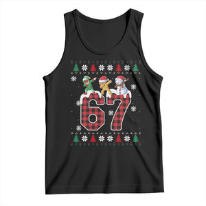 Funny Gen Z Alpha Ugly Xmas Gift Tank Top Gingerbread Snowman Elf Dabbing TS12 Black Print Your Wear