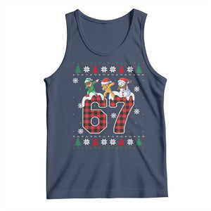 Funny Gen Z Alpha Ugly Xmas Gift Tank Top Gingerbread Snowman Elf Dabbing TS12 Navy Print Your Wear