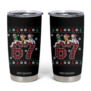 Funny Gen Z Alpha Ugly Xmas Gift Tumbler Cup Gingerbread Snowman Elf Dabbing TS12 Black Print Your Wear