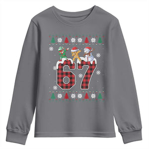 Funny Gen Z Alpha Ugly Xmas Gift Youth Sweatshirt Gingerbread Snowman Elf Dabbing TS12 Charcoal Print Your Wear