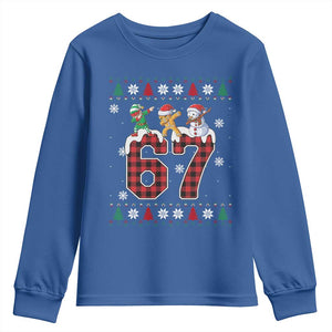 Funny Gen Z Alpha Ugly Xmas Gift Youth Sweatshirt Gingerbread Snowman Elf Dabbing TS12 Royal Blue Print Your Wear