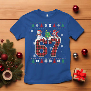 Six Seven Meme Snowman Santa Dab T Shirt Funny Christmas Ugly Sweater Gift TS12 Royal Blue Print Your Wear
