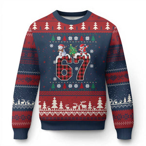 Six Seven Meme Snowman Santa Dab Ugly Christmas Sweater Funny Xmas Ugly Sweater Gift TS12 Navy Red Print Your Wear