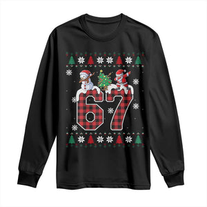 Six Seven Meme Snowman Santa Dab Long Sleeve Shirt Funny Christmas Ugly Sweater Gift TS12 Black Print Your Wear