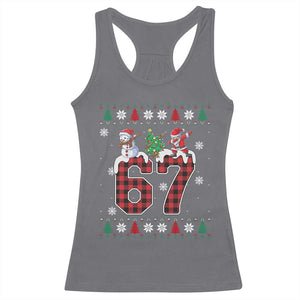 Six Seven Meme Snowman Santa Dab Racerback Tank Top Funny Christmas Ugly Sweater Gift TS12 Charcoal Print Your Wear
