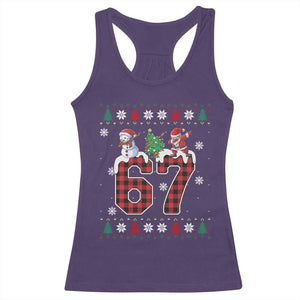 Six Seven Meme Snowman Santa Dab Racerback Tank Top Funny Christmas Ugly Sweater Gift TS12 Purple Print Your Wear