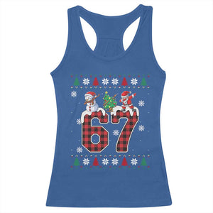 Six Seven Meme Snowman Santa Dab Racerback Tank Top Funny Christmas Ugly Sweater Gift TS12 Royal Blue Print Your Wear