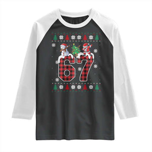 Six Seven Meme Snowman Santa Dab Raglan Shirt Funny Christmas Ugly Sweater Gift TS12 Black White Print Your Wear