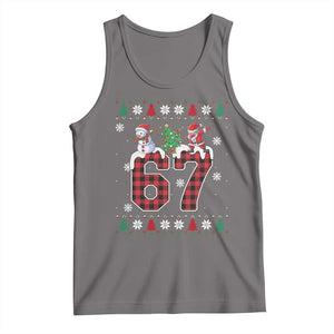 Six Seven Meme Snowman Santa Dab Tank Top Funny Christmas Ugly Sweater Gift TS12 Deep Heather Print Your Wear