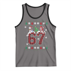 Six Seven Meme Snowman Santa Dab Tank Top Funny Christmas Ugly Sweater Gift TS12 Deep Heather Black Print Your Wear