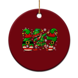Funny Elf Dab Six Seven Meme Ceramic Ornament Christmas Trending 67 Gift TS12 1pc Red Print Your Wear