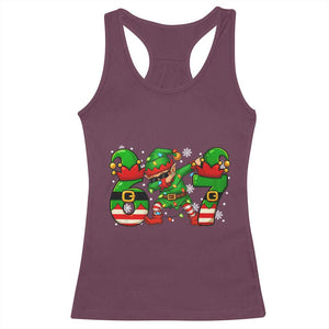 Funny Elf Dab Six Seven Meme Racerback Tank Top Christmas Trending 67 Gift TS12 Maroon Print Your Wear