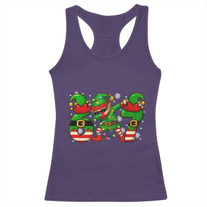 Funny Elf Dab Six Seven Meme Racerback Tank Top Christmas Trending 67 Gift TS12 Purple Print Your Wear