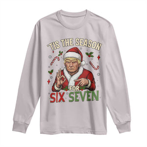 Funny Trump Patriotic Six Seven Meme Long Sleeve Shirt Tis The Season Christmas Gift TS12 Ice Gray Print Your Wear