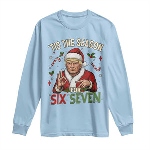 Funny Trump Patriotic Six Seven Meme Long Sleeve Shirt Tis The Season Christmas Gift TS12 Light Blue Print Your Wear