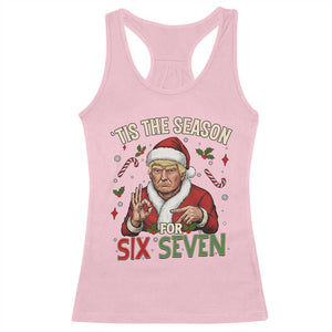 Funny Trump Patriotic Six Seven Meme Racerback Tank Top Tis The Season Christmas Gift TS12 Light Pink Print Your Wear