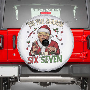 Funny Trump Patriotic Six Seven Meme Spare Tire Cover Tis The Season Christmas Gift TS12 White Print Your Wear