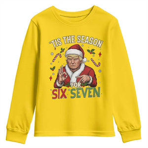 Funny Trump Patriotic Six Seven Meme Youth Sweatshirt Tis The Season Christmas Gift TS12 Daisy Print Your Wear