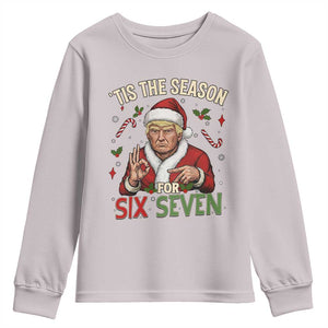 Funny Trump Patriotic Six Seven Meme Youth Sweatshirt Tis The Season Christmas Gift TS12 Ice Gray Print Your Wear