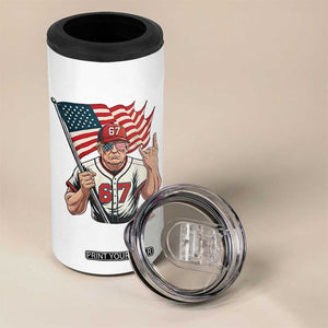 Funny Trump Patriotic 67 Meme 4 in 1 Can Cooler Tumbler Six Seven Gen Alpha Slang Gift TS12 Print Your Wear