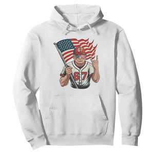 Funny Trump Patriotic 67 Meme Hoodie Six Seven Gen Alpha Slang Gift TS12 White Print Your Wear
