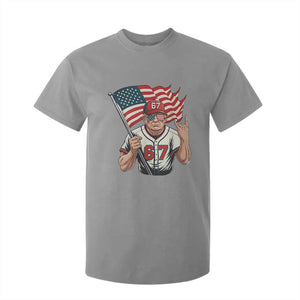 Funny Trump Patriotic 67 Meme T Shirt For Kid Six Seven Gen Alpha Slang Gift TS12 Sport Gray Print Your Wear