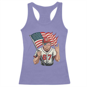 Funny Trump Patriotic 67 Meme Racerback Tank Top Six Seven Gen Alpha Slang Gift TS12 Violet Print Your Wear