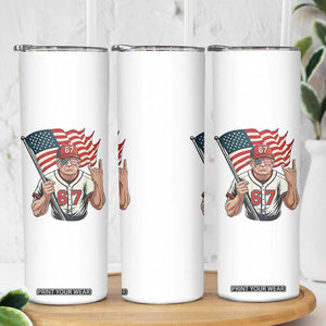Funny Trump Patriotic 67 Meme Skinny Tumbler Six Seven Gen Alpha Slang Gift TS12 Print Your Wear