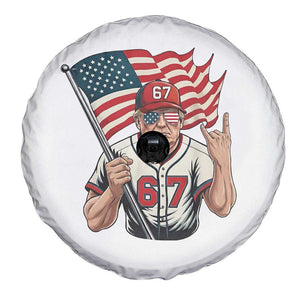 Funny Trump Patriotic 67 Meme Spare Tire Cover Six Seven Gen Alpha Slang Gift TS12 Print Your Wear