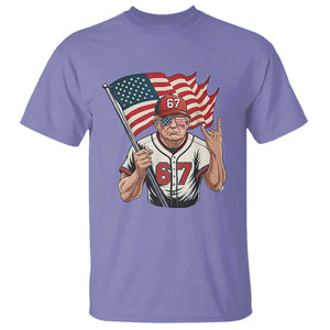 Funny Trump Patriotic 67 Meme T Shirt Six Seven Gen Alpha Slang Gift TS12 Violet Print Your Wear