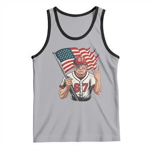 Funny Trump Patriotic 67 Meme Tank Top Six Seven Gen Alpha Slang Gift TS12 Athletic Heather Black Print Your Wear