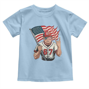 Funny Trump Patriotic 67 Meme Toddler T Shirt Six Seven Gen Alpha Slang Gift TS12 Light Blue Print Your Wear