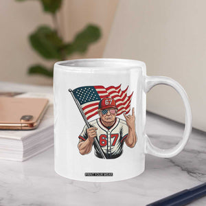 Funny Trump Patriotic 67 Meme Coffee Mug Six Seven Gen Alpha Slang Gift TS12 Print Your Wear