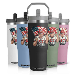 Funny Trump Patriotic 67 Meme Flip Straw Tumbler Six Seven Gen Alpha Slang Gift TS12 Print Your Wear