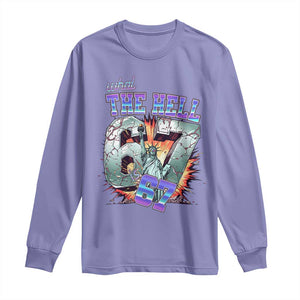 Funny Statue Of Liberty Six Seven Meme Long Sleeve Shirt What The Hell Is 67 Gift TS12 Violet Print Your Wear